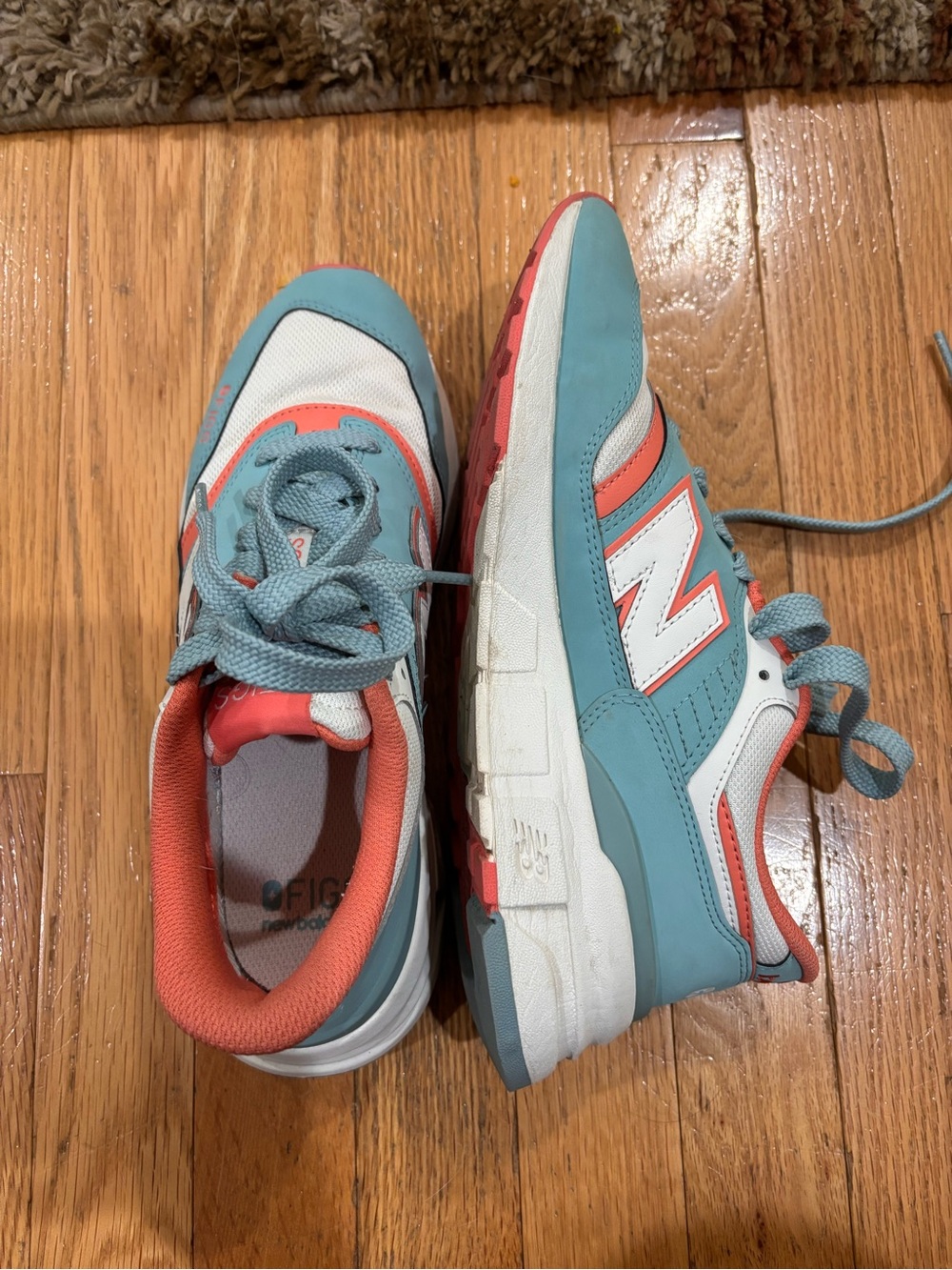 FIGS New Balance Teal and Coral Retro Runner Sneakers